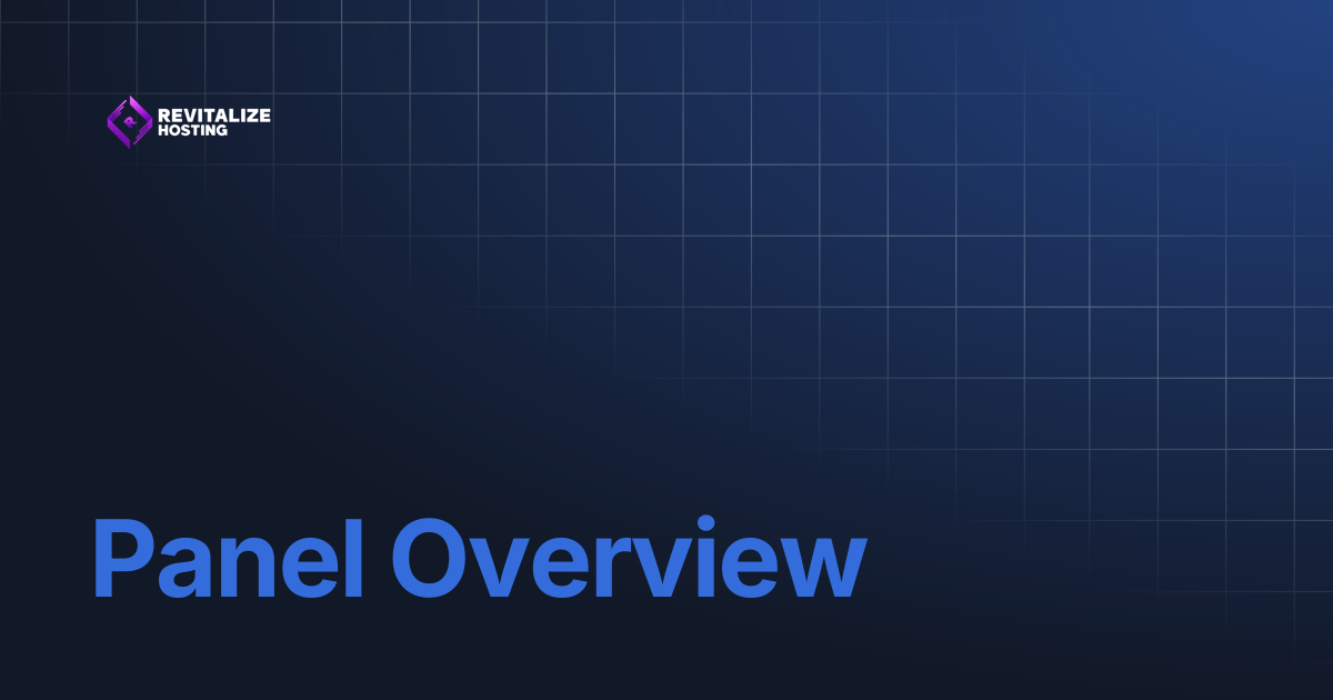 Panel Overview | Revitalize Hosting